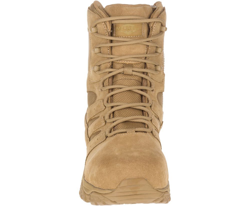 Merrell Boots Khaki - Moab 2 8\" Defense Zip Comp Toe - Womens 89WRBDJGF